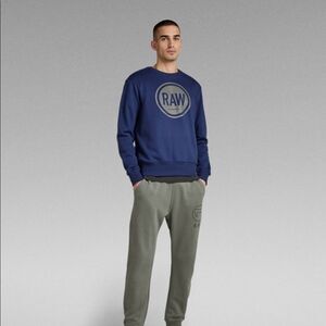RAW G-Star CIRCLE RAW SWEATER Imperial Blue Large NWT in packaging